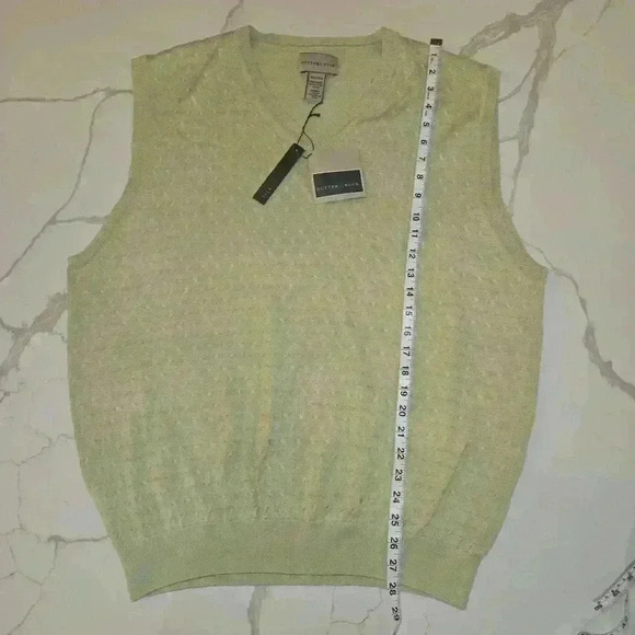 NWT Cutter & Buck Mens Silk Cotton V-Neck Lightweight Sweater Vest Sage Size XXL - Picture 9 of 9